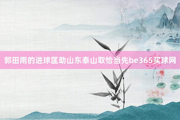 郭田雨的进球匡助山东泰山取恰当先be365买球网