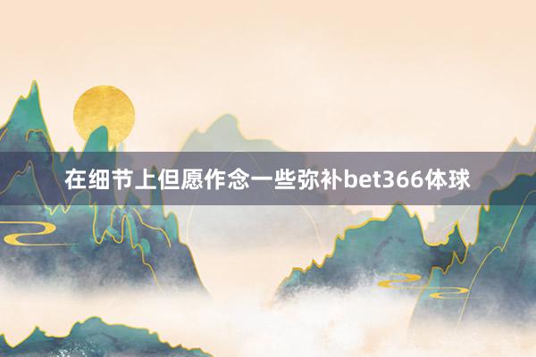 在细节上但愿作念一些弥补bet366体球
