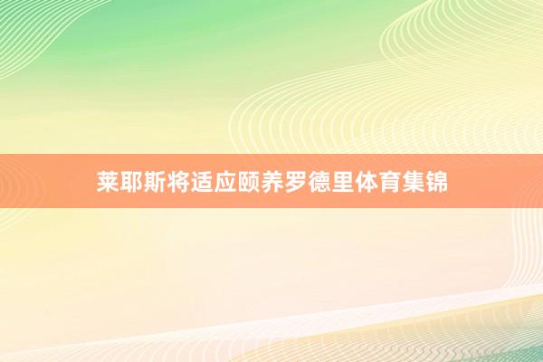 莱耶斯将适应颐养罗德里体育集锦