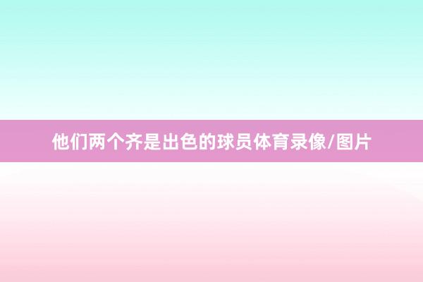 他们两个齐是出色的球员体育录像/图片