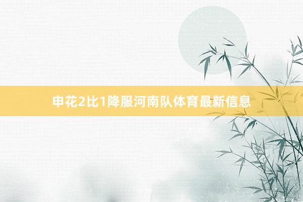 申花2比1降服河南队体育最新信息